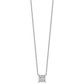 14k White Gold 3 1/2 carat Certified Lab Grown Diamond VS/SI+ G+ Princess Complete Four Prong 18 inch Pendant Necklace